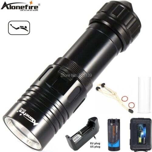 AloneFire DV32 Diving flashlight XM-L2 26650 Underwater flash light Waterproof dive light Lamp Torch Portable Lantern