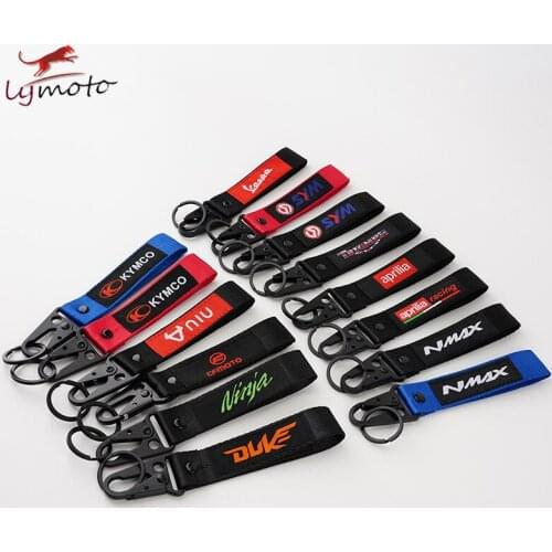 Embroidery Key Holder Chain Collection Keychain For Benelli TRIUMPH Kawasaki Aprilia GPR KTM KYMCO CFMOTO Motorcycle Keyring