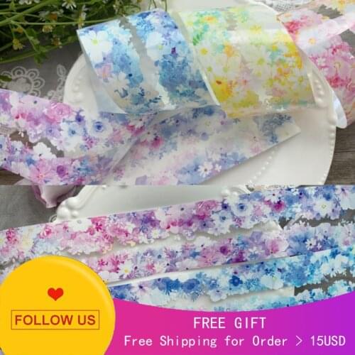 1 Loop Misty Decorative Washi Tape Sample Xianfu Colorful Flower Release Paper