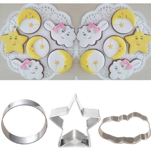 1pcs patisserie reposteria Bakeware Moon Star Cloud Moldes Metal Cookie Cutter Fondant Cake Decor Tools Chocolate Biscuit Mould