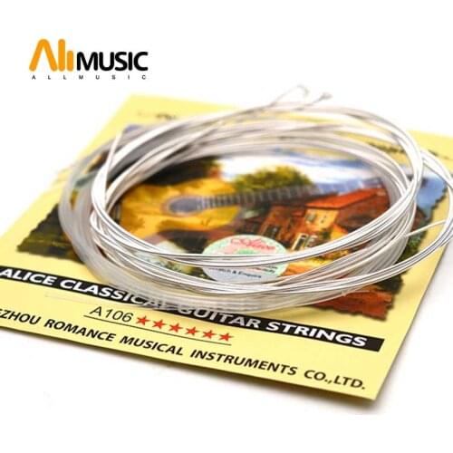 10SET ALICE A106-H Classical Guitar String Clear Nylon Nylon Core Silver-Plated Copper Alloy Wound Guitar Parts