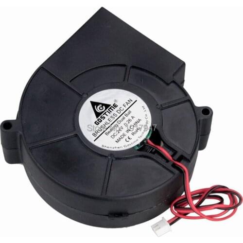 10 Pieces lot Gdstime DC 9cm Dual Ball Brushless DC Cooling Blower Fan 24V 2Pin 9733 97mm 97x97x33mm