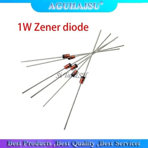100pcs 1W Zener diode DO-41 3V 3V3 3V6 3V9 4V3 4V7 5V1 5V6 6V2 6V8 7V5 8V2 9V1 10V 11V 12V 13V 15V 1N4733A 1N4742A 1N4728A