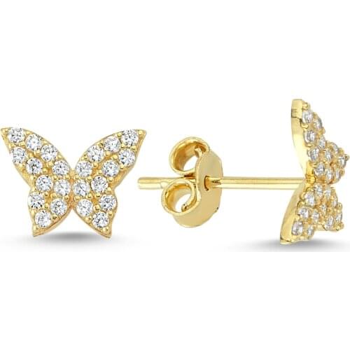 14k (5859 Gold Mini Butterfly Earrings