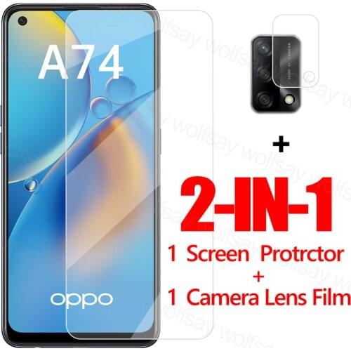 2.5D Screen Protector For OPPO A74 Clear Glass For OPPO A74 Tempered Glass Protective Phone Film For OPPO A74 Camera lens Film