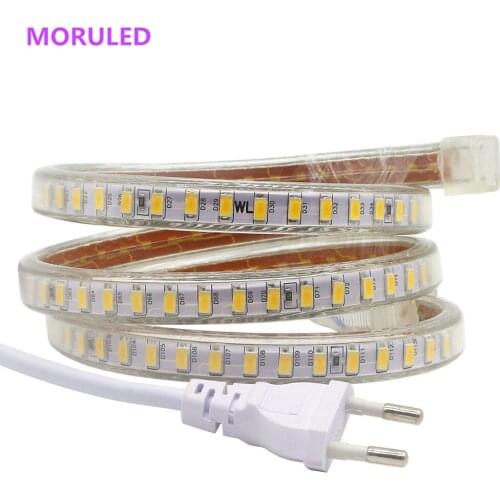 220V LED Strip 5630 High Safety High Brightness 120LEDs/m Flexible LED Light Outdoor Waterproof LED Strip Light + 220V EU Plug