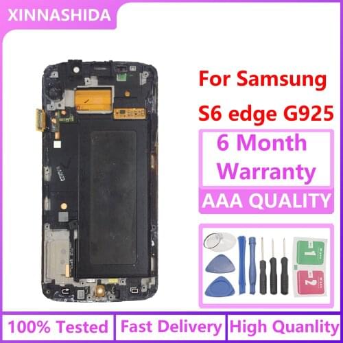 5.1'' SUPER AMOLED Display for SAMSUNG Galaxy S6 edge LCD Frame G925 G925I G925F Touch Screen Digitizer Service pack