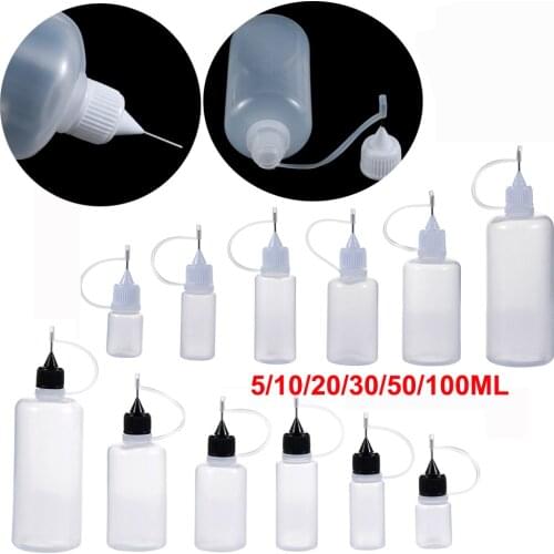 5pcs/set Needle Tip Glue Applicator Bottle for Paper Quilling DIY Scrapbooking Paper Craft Tool 5/10/20/30/50/100ML Available