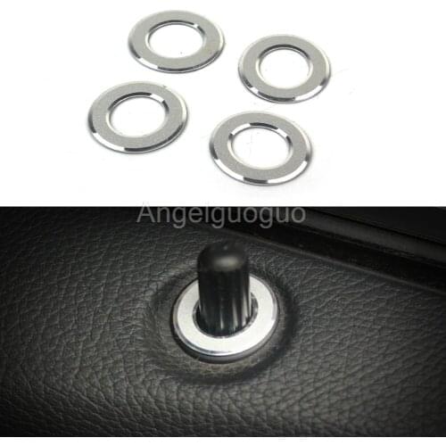 Angelguoguo 4 pcs Car door bolt lock pin door switch button sticker for Mercedes Benz GLK Class X204/CLS Class W218