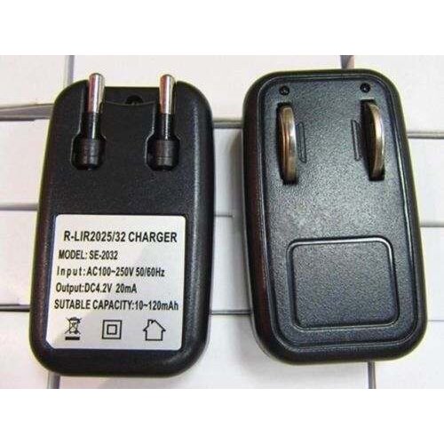 CR2032 LIR2032 2025 Coin Button Cell Battery Charger AC 110v-220v 240v Charging EU Plug