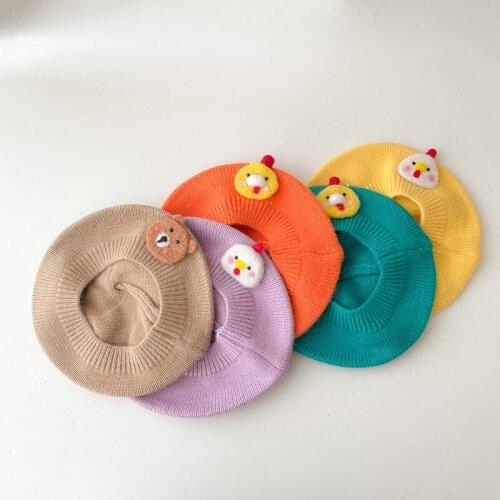 New Tide Autumn Winter Kids Beanie Boys Girls Beret Hat Cute Animal Cap Baby Boys Girls Knitted Cap Children Painter Gorros