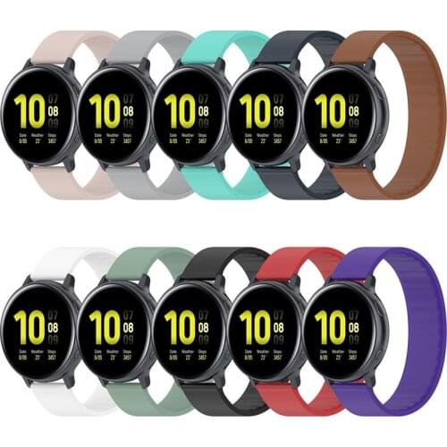 Solo Loop Elastic Silicone Band Sports for Samsung Galaxy Watch Active 2 Gear S3 Garmin forerunner945 Huawei Watch 3 pro Gt 2e