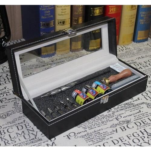 Europe Gothic Calligraphy Dip Pen Set English Copperplate Script Antique Dip Pen with 3 inks 6 nibs 1 Stamp 1 Seal Wax