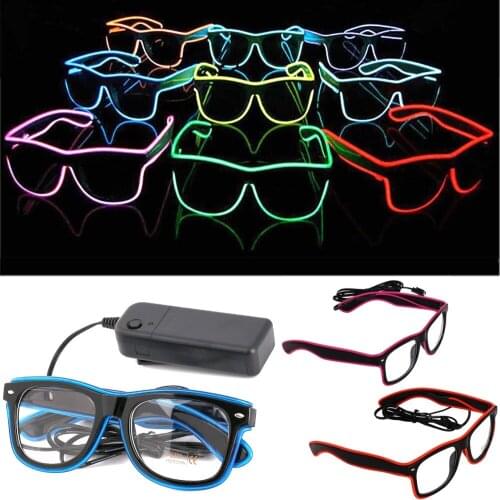 Hot Halloween Flashing EL Wire Led Glasses Luminous Party Decorative Lighting Classic Gift Bright LED Light Up Party RP0098