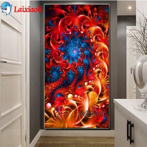 DIY Diamond Painting Abstract art, colorful flowers Diamond Mosaic Drill Square Embroidery mandala flower Cross Stitch Handmade