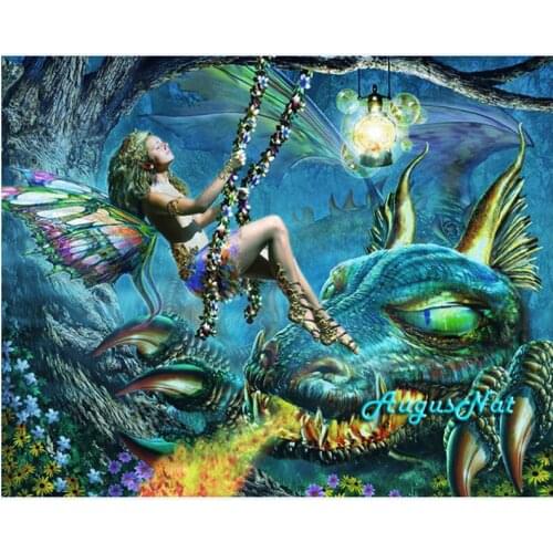 Butterfly girl diamond embroidery painting full drill dragon wall art picture diamond dotz fairy diamond stickers mosaic crafts