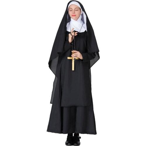Halloween Costume Adult Jesus Christ Male Missionary Priest Costume Father Maria Nuns Outfit Role cosplay