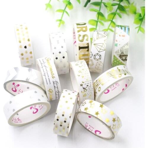 KSCRAFT 15mm*5m Adhesive Tape for Scrapbooking DIY Craft Sticky Deco Masking Japanese Paper Washi Tape 12pc/set