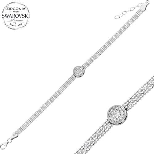 KUTAYDAN 925 Sterling Silver Swarovski Zirconia Gemstone Bracelet
