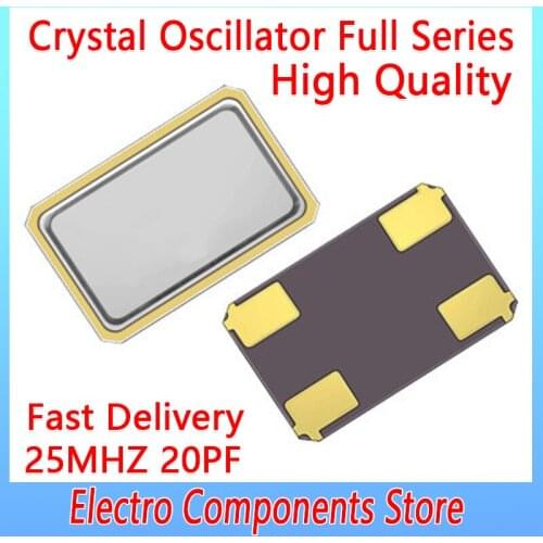 5PCS/Lot 4Pin SMD Patch Passive Crystal Oscillator SMD 5032 5.0*3.2mm 25M 25MHZ 20PF 10PPM Quartz Crystal Resonator 5*3.2mm