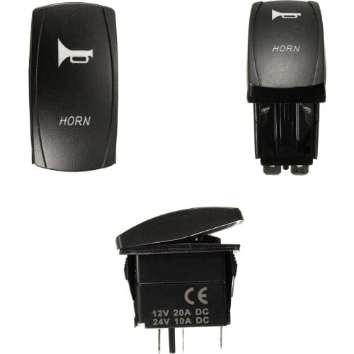 Momentary Car Boat Marine LED Light Horn Bell Laser Rocker Switch 12V 24V