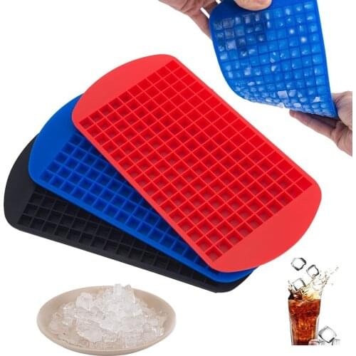 Mini Ice Cube Tray 160 Grids Cavity Silicone Fruit Grade Square Shape Kitchen Accessories Ice Cubes Small Mold Maker