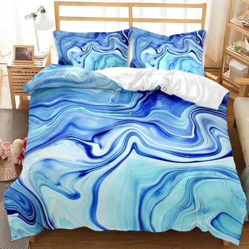 Marble flow color twin queen king kids bedding set anime luxury full size sets pink bed comforter set duvet cover bedroom