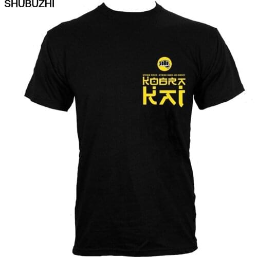 Kobra Kai Mens Black T-shirt Short Sleeves Cotton T Shirt Free Shipping TOP TEE Sale 100 % Cotton T Shirt TOP TEE