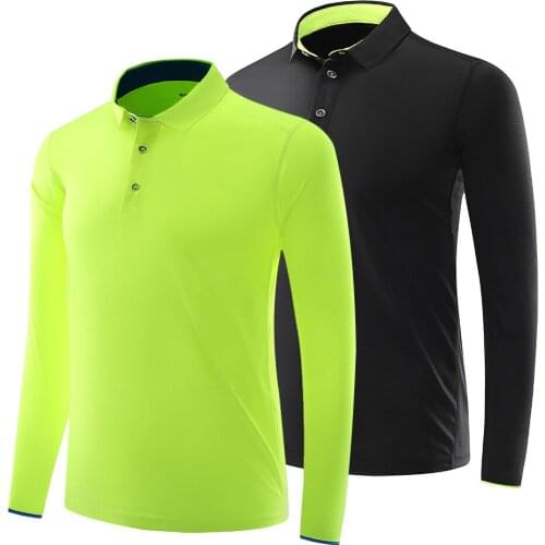 Mens Golf Wear Long Sleeves Sport Shirt Fitness Gym Lapel Polyester Golf Shirt Desant Female Golf Casual Sportswear Green