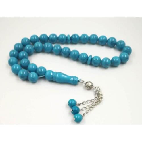 Mans Misbaha Turquoises Tasbih Muslims prayer beads 33 beads stone Rosary