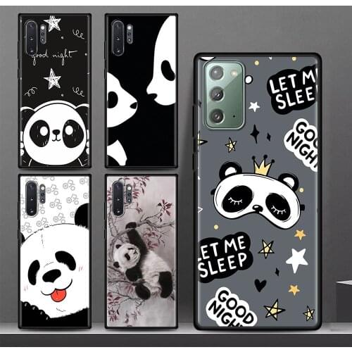 For Samsung Galaxy Note 20 Ultra 10 Lite 9 8 S21 Plus Phone Case S20 FE S10 A51 A71 A52 Soft Back Cover Funny Cute Panda Funda
