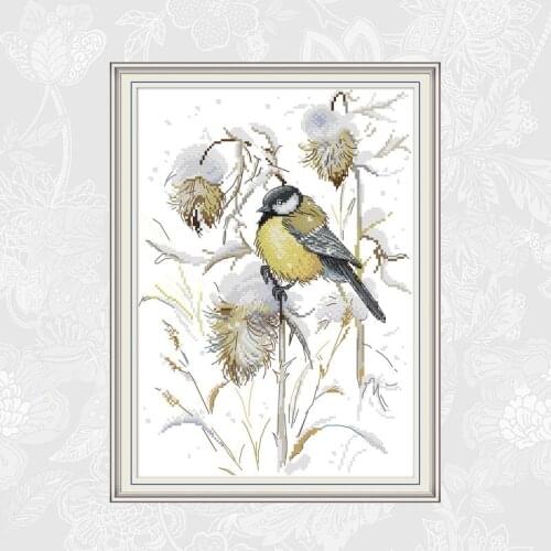 Bird in Late Autumn Cross Stitch Kits Aida Fabric 14ct 11ct Count Canvas Cotton thread Embroidery Set DIY Handmade Needlework