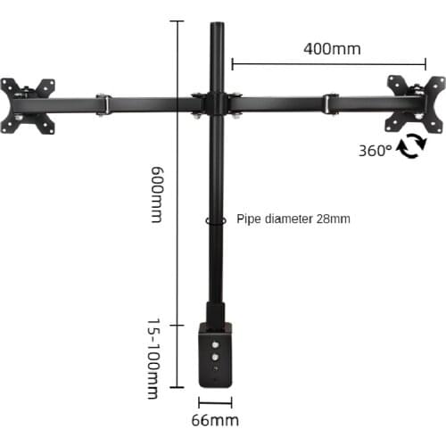 Desktop Clamping Full Motion 360 Degree Dual Monitor Holder Stand 14"-32"LCD LED Perforation Monitor Mount PC Arm Loading 7kg