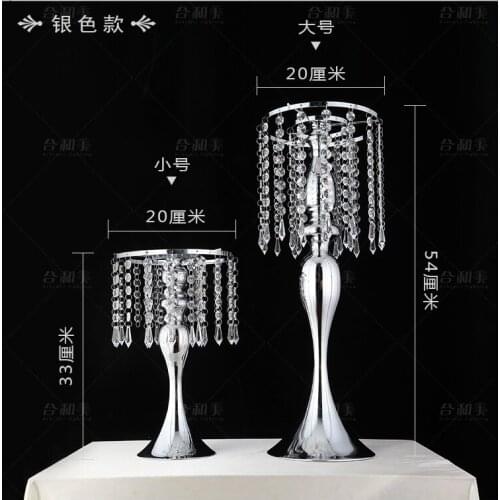 2022 New Crystal Wedding Centerpiece Silver Metal Flower stand Table Centerpiece 10pcs/lot