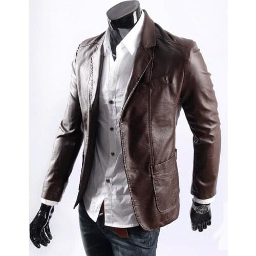 M-7XL 2020 spring new mens fashion leather mens clothing leather thin PU leather Korean jackets