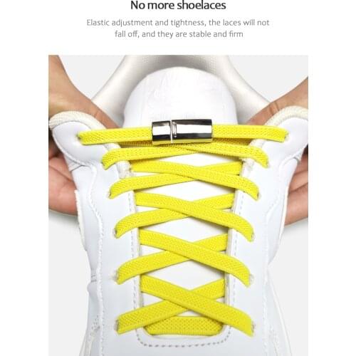 New Elastic Magnetic Lazy Shoeslace No Tie Shoe Laces Children Adult Sneakers Shoelaces Metal Cross Lock Creative Shoestrings