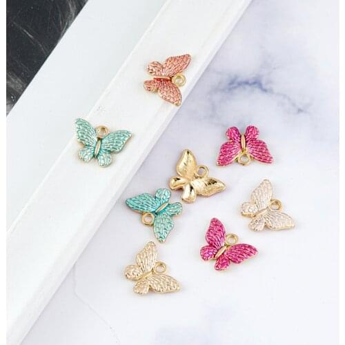 Lacoogh 10pcs/lot New Butterfly Shape Pendant Metal Alloy Production DIY Animal Pendant Handmade Jewelry For Necklace Bracelet