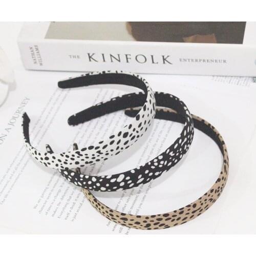 Leopard-print Wash Hair Hoops Wave Point Temperament Gentle Hair Hoops Head Band Small Hair Tie
