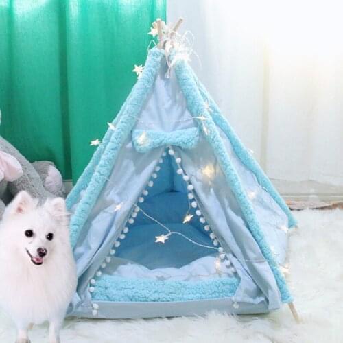 Portable Dog Beds For Medium dogs Foldable Pet Cat Tent Puppy Bed Kennel Dog House Washable Cushion Thicken Mats Dog House