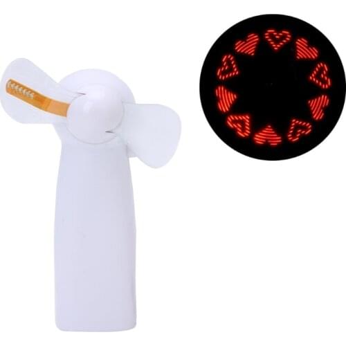 Portable Handheld Mini LED Flashing Fan Super Mute Battery Operated For Cooling 95AC