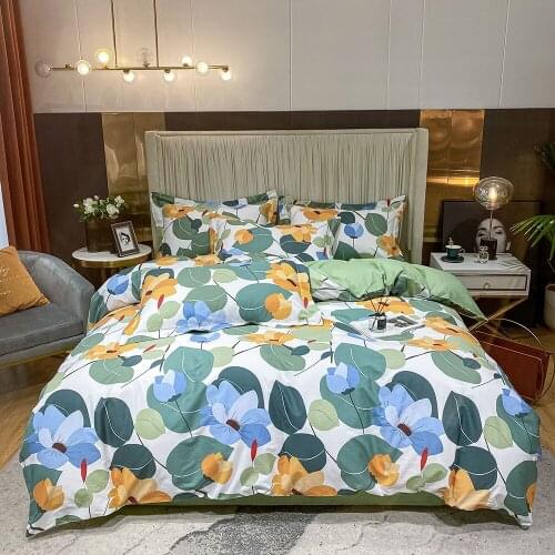 Svetanya Cotton Bedlinens Print Single Queen King Size Bedding Set Duvet Cover Sheet Pillowcases