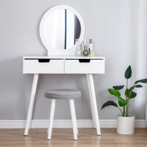 Simple Dressing Table With Mirror Furniture Bedroom Dressing Table Creativity Makeup Table Nordic Wind Small Storage Table HWC