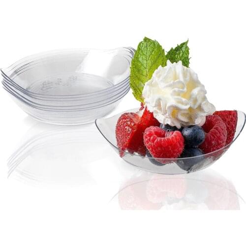Promotion - Party Suppliers, Disposable Plastic Tableware, 80*20mmTransparent Mini Dessert Handled Dish/Plate, 20/Pack
