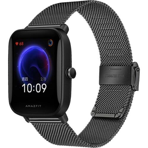 For Amazfit Bip U Pro Band Milanese Business Watchband 20mm Strap For Huami Amazfit Bip U／S／GTS 2／2E／2 Mini Metal Wrist Bracelet