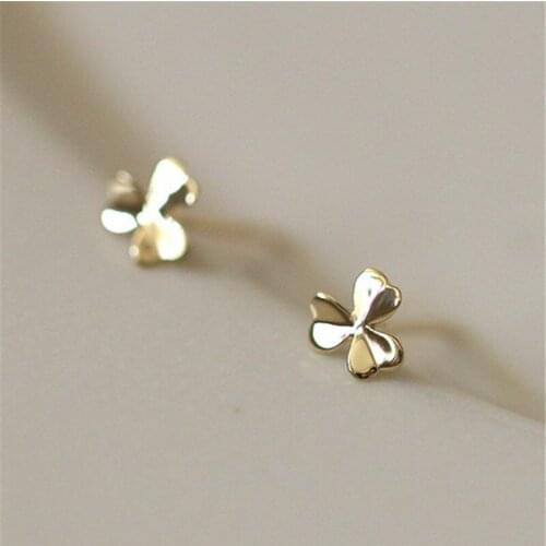Liemjee Wholesale Sterling Silver Simple Clover Earrings Fashion Jewelry For Women Feature Namour Charm Gift All Seasons