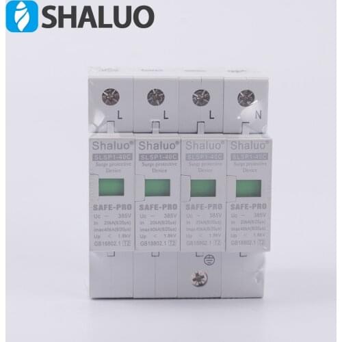 UC 385V 20KA 40KA 4P 4 pole SPD House Surge protection Protective voltage Arrester Device SLSP1-40C circuit breaker