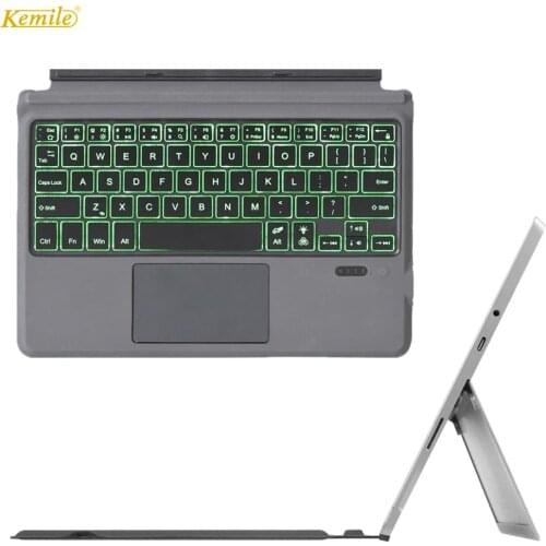 Ultra Slim Keyboard For Microsoft Surface Go Bluetooth Keyboard W Trackpad 7-Color LED Backlit Portable for Surface Go 10 inch