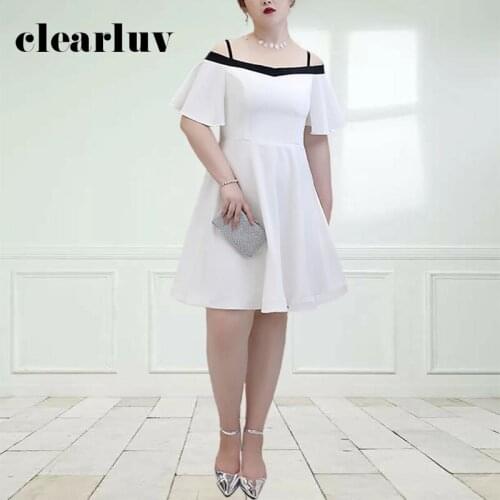 White Formal Party Dresses DR1026 Boat Neck Short Sleeve Vestidos De Fiesta Spaghetti Strap Sexy Prom Dress Plus Size Short Gown