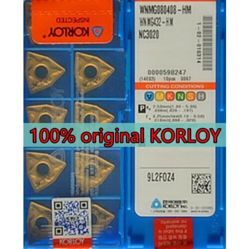 WNMG080404 WNMG080408 NC3020 NC3030 NC3120 100% original KORLOY carbide insert Processing: steel