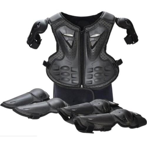 Black Youth Children Full Body Protect Armor Kids Motocross Off Road MTB DH MX Armour Jacket Vest Chest Spine Protection Gear
